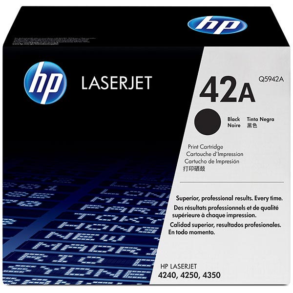 HP 42A (Q5942A) LaserJet 4240, 4250, 4350 Black Original LaserJet Toner Cartridge (10,000 Yield)