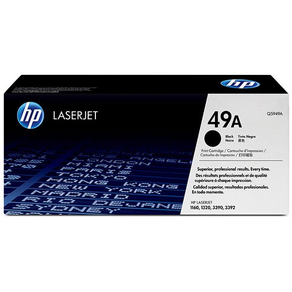 HP 49A (Q5949A) LaserJet 1160, 1320, 3390 Black Original LaserJet Toner Cartridge (2,500 Yield)