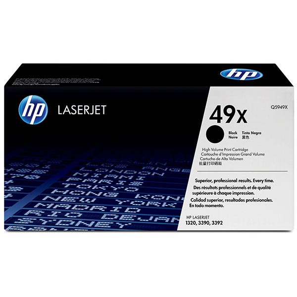 HP 49X (Q5949X) LaserJet 1320, 3390 High Yield Black Original LaserJet Toner Cartridge (6,000 Yield)