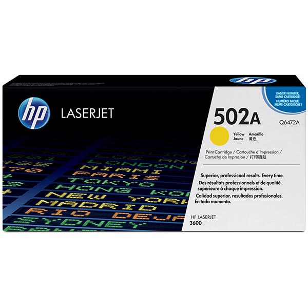 HP 502A (Q6472A) Color LaserJet 3600 Yellow Original LaserJet Toner Cartridge (4000 Yield)