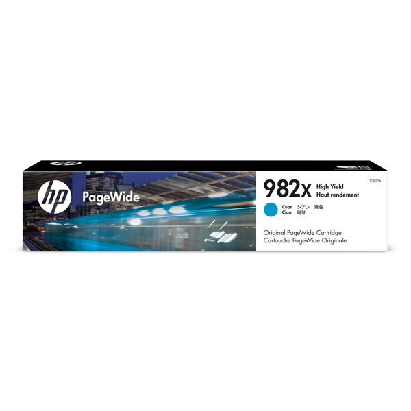 HP 982X (T0B27A) PageWide Enterprise Color 765dn, MFP 780dn, 785z High Yield Cyan Original PageWide Cartridge (16,000 Yield)