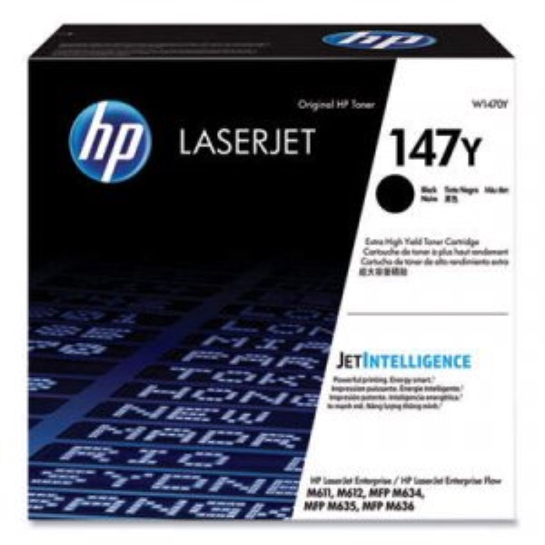 HP 147Y (W1470YG) LaserJet Enterprise M611, M612, MFP M634, MFP M635, MFP M636 Extra High Yield Black Original LaserJet Toner Cartridge for US Government (42,000 Yield)