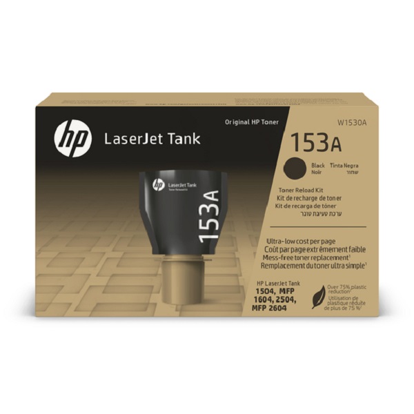 HP 153A (W1530A) LaserJet Tank 2504, MFP 2604 Black Original LaserJet Tank Toner Reload Kit (2,500 Yield)