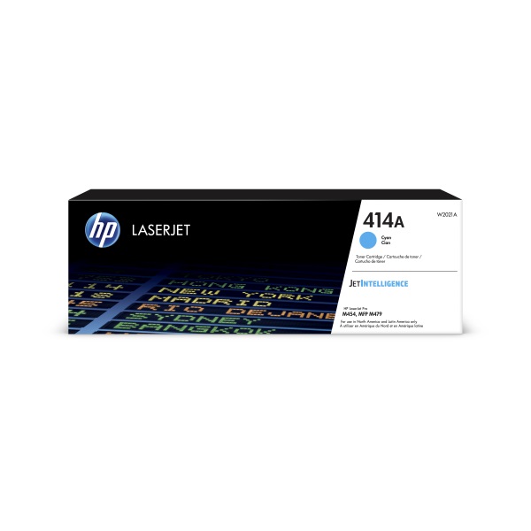 HP 414A (W2021A) Color LaserJet Pro M454, M455, MFP M479, M480 Cyan Original LaserJet Toner Cartridge (2,100 Yield)
