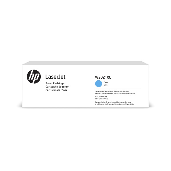 HP 414X (W2021XC) Color LaserJet Pro M454 M455 MFP M479 M480 High Yield Cyan Contract LaserJet Toner Cartridge (6000 Yield)