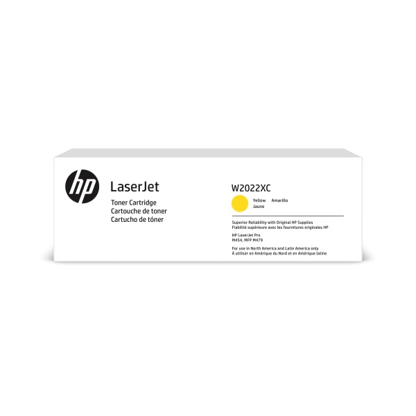 HP 414X (W2022XC) Color LaserJet Pro M454 M455 MFP M479 M480 High Yield Yellow Contract LaserJet Toner Cartridge (6000 Yield)