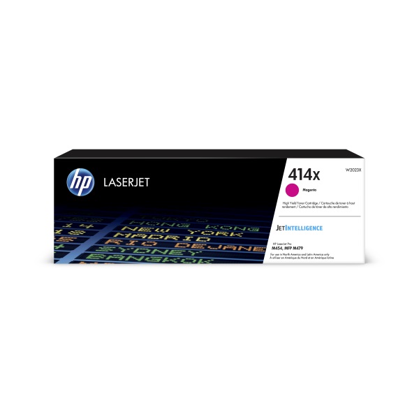 HP 414X (W2023X) Color LaserJet Pro M454, M455, MFP M479, M480 High Yield Magenta Original LaserJet Toner Cartridge (6,000 Yield)
