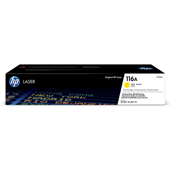 HP 116A (W2062A) Color LaserJet MFP 179fnw Yellow Original LaserJet Toner Cartridge (700 Yield)