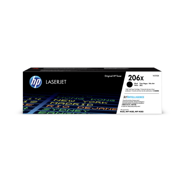 HP 206X (W2110X) Color LaserJet Pro M255dw, MFP M283fdw, M283cdw High Yield Black Original LaserJet Toner Cartridge (3,150 Yield)