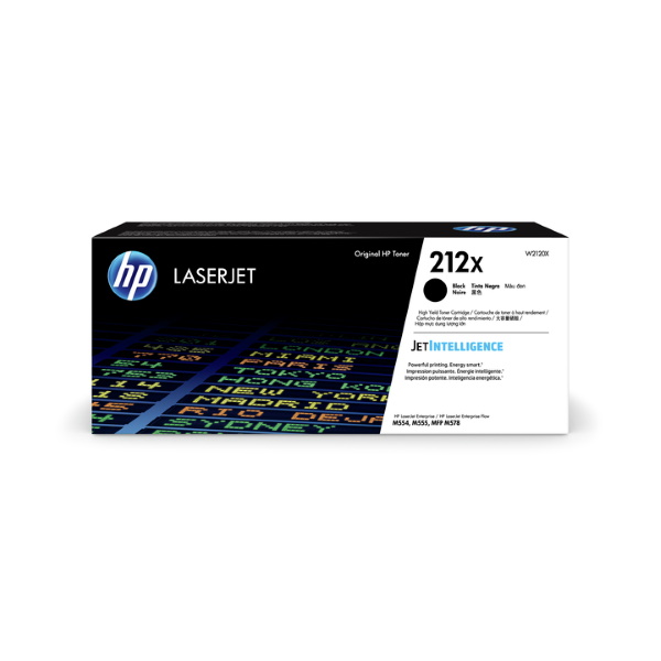 HP 212X (W2120X) Color LaserJet Enterprise M554, M555, Enterprise Flow MFP M578 High Yield Black Original LaserJet Toner Cartridge (13,000 Yield)