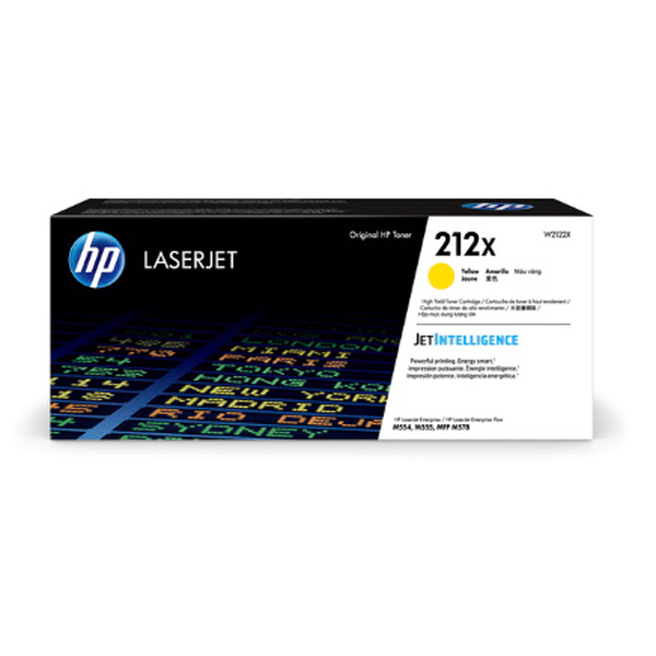 HP 212X (W2122X) Color LaserJet Enterprise M554, M555, Enterprise Flow MFP M578 High Yield Yellow Original LaserJet Toner Cartridge (10,000 Yield)