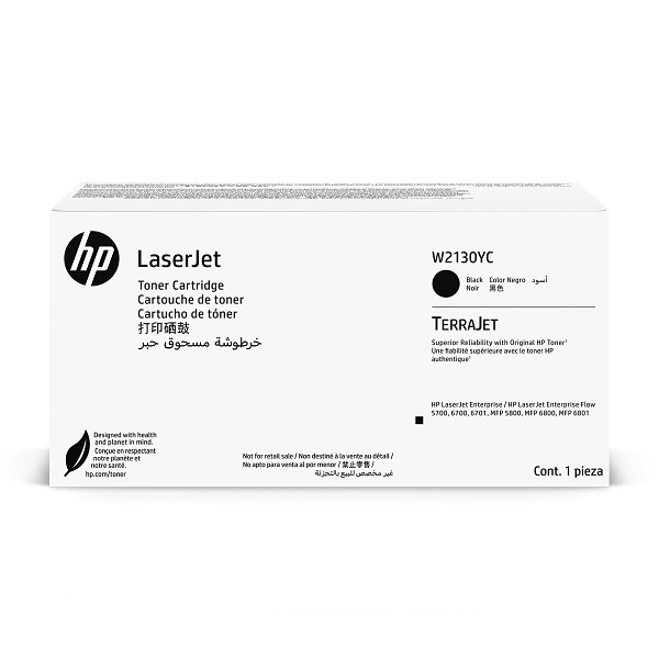 HP 213Y (W2130YC) 5700 Ent. SFP 5800 Ent. MFP 6700 Ent. SFP 6800 Ent. MFP Black Contract LaserJet Toner Crtg (18000 Yield)