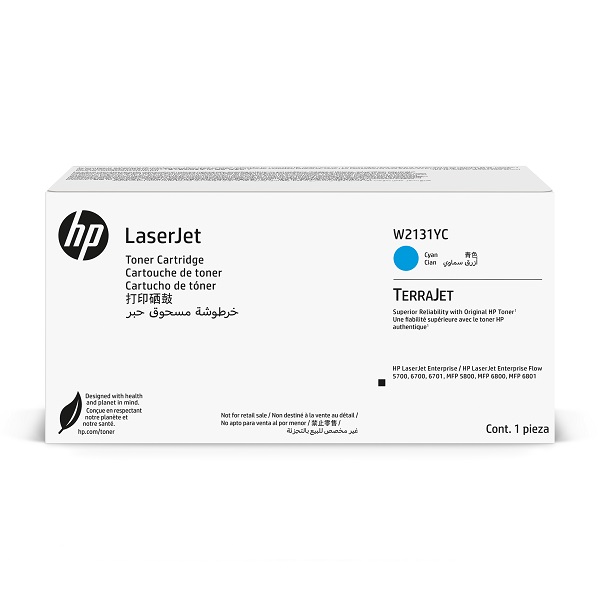 HP 213Y (W2131YC) 5700 Ent. SFP 5800 Ent. MFP 6700 Ent. SFP 6800 Ent. MF Cyan Contract LaserJet Toner Crtg (12000 Yield)