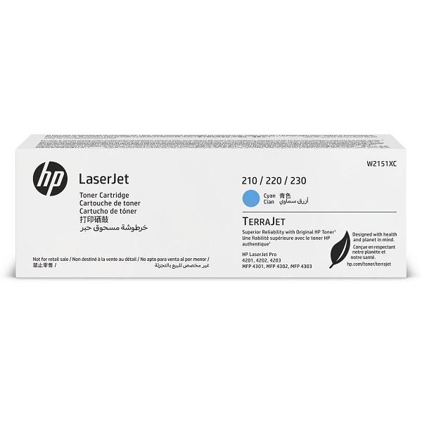 HP (W2151XC) Color LaserJet Pro 4201-4203 HP Color LaserJet Pro MFP 4301-4303 Cyan Contract LaserJet Toner Cartridge (5500 Yield)