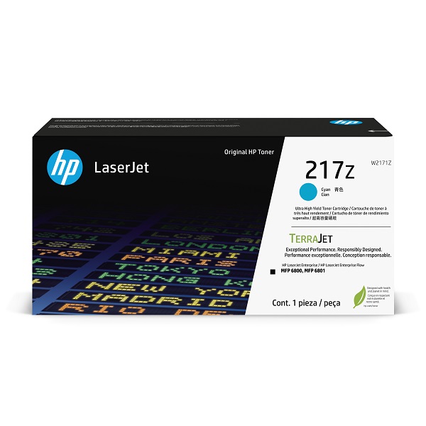 HP 217Z (W2171Z) 6800 Ent MFP Cyan Original LaserJet Toner Crtg (24,000 Yield)