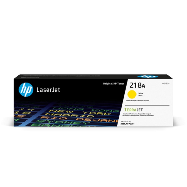 HP 218A (W2182A) Color LaserJet Pro 3201, MFP 3301 Yellow Original LaserJet Toner Cartridge (1,200 Yield)