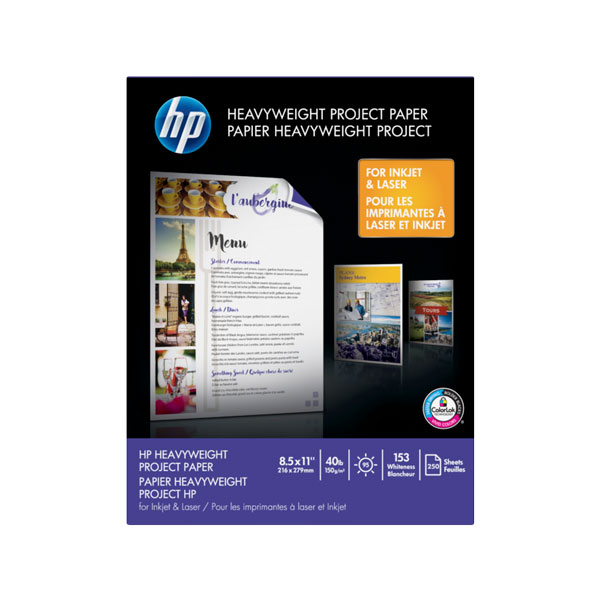 HP Heavyweight Project Paper for Inkjet Laser & PageWide Matte 95 Bright (8.5" x 11") (250 Sheets/Pkg)