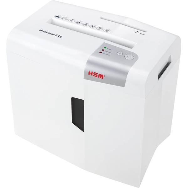 HSM Shredstar S10 Strip-Cut Shredder with Separate CD Slot (Level P2) (Sheet Capacity: 10) (Throat: 8.66") (Waste Capacity: 4.8 Gal) (Auto Stop/Start) (White)