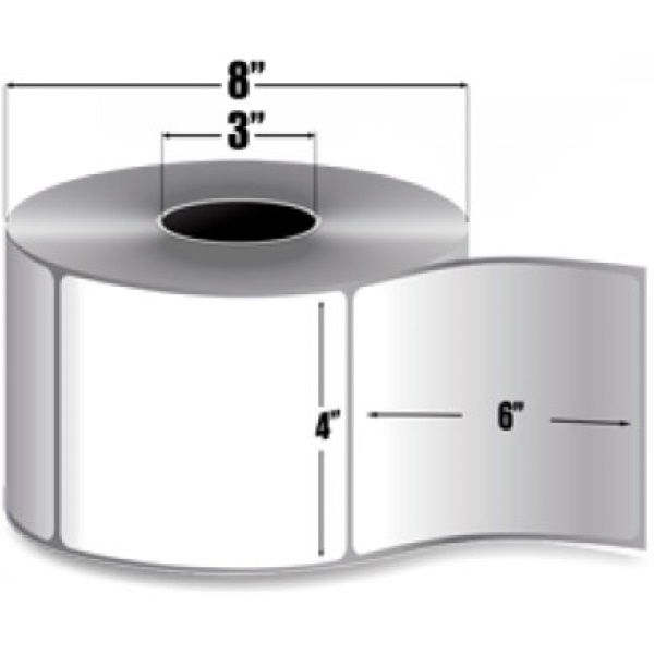 Intermec DurTRAN DuraTUFF TT Film Tag Polyolefin (4" x 6") (3" Core) (8" Outer) (875/Roll) (4 Roll/Ctn) (Not Perforated) (Chemical/Moisture/Tear/Temperature/UV Resistant) (White)