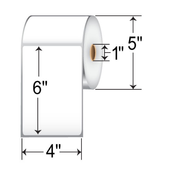 Intermec DuraTRAN KS TT 3 mil Label Polypropylene/Paper (4" x 6") (1" Core) (5" Outer) (496/Roll) (8 Rolls/Ctn) (Perforated)(Permanent Adhesive) (Moisture Resistant)