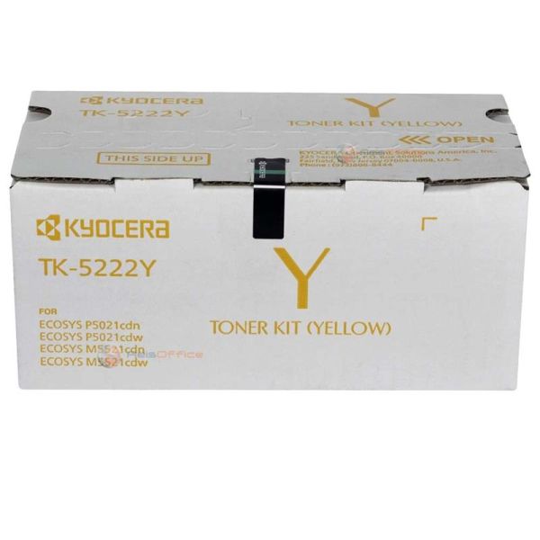 Kyocera (TK-5222Y) P5021cdn, P5021cdw, M5521cdn, M5521cdw Yellow Toner Cartridge (1,200 Yield)
