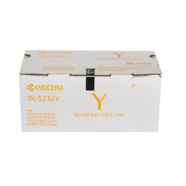 Kyocera (TK-5232Y) P5021cdn, P5021cdw, M5521cdn, M5521cdw Yellow Toner (2,200 Yield)