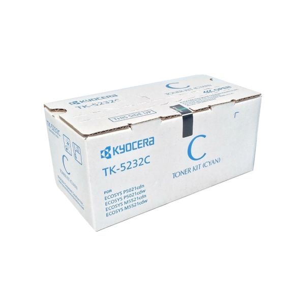 Kyocera (TK-5232C) P5021cdn, P5021cdw, M5521cdn, M5521cdw Cyan Toner Cartridge (2,200 Yield)