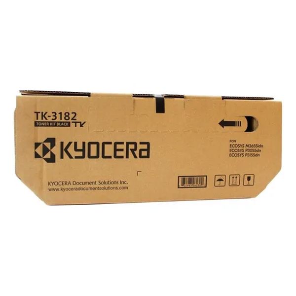 Kyocera (TK-3182) ECOSYS M3655idn, P3055dn, P3155dn Black Toner Cartridge (21,000 Yield) (Waste Toner Container Included)