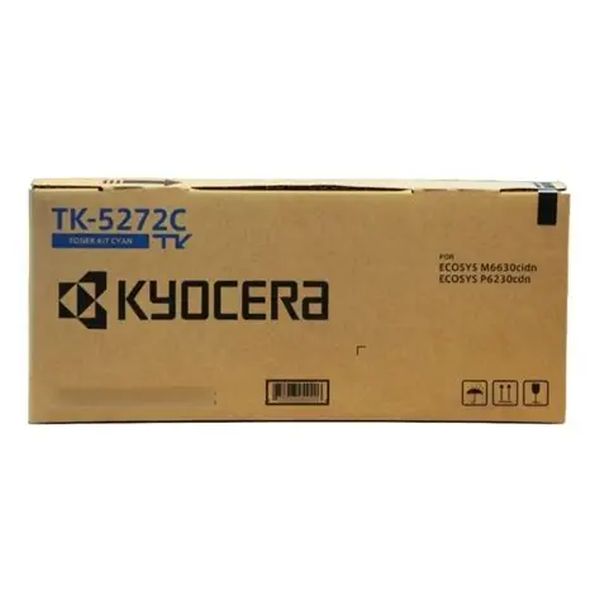 Kyocera (TK-5272C) ECOSYS M6630cidn, P6230cdn Cyan Toner Cartridge (6,000 Yield) (Includes Waste Toner Container)