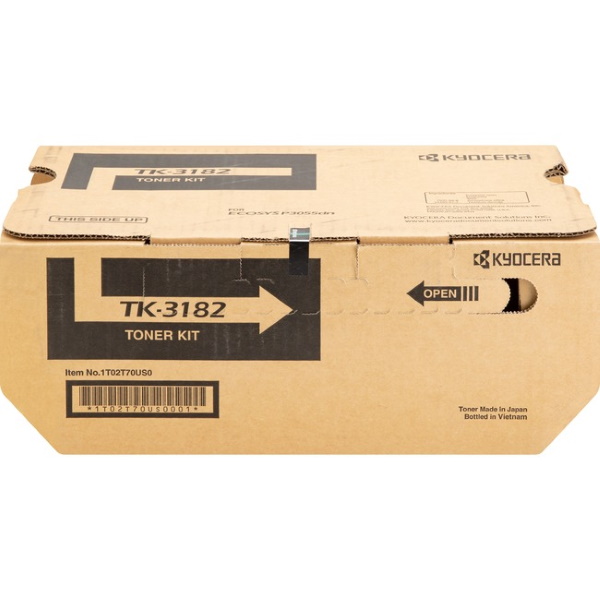 Kyocera (TK-3182) ECOSYS M3655idn, P3055dn, P3155dn Black Toner Cartridge (21,000 Yield) (Waste Toner Container Included)