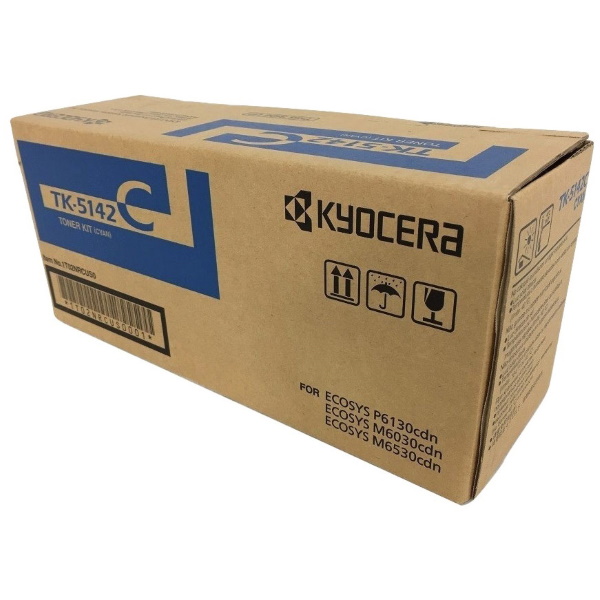 Kyocera (TK-5142C) ECOSYS M6530cdn P6130cdn Cyan Toner Cartridge + Waste Container (5000 Yield)