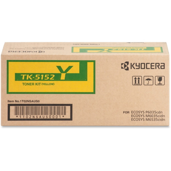 Kyocera (TK-5152Y) ECOSYS M6035cidn M6535cidn P6035cdn Yellow Toner Cartridge (Includes Waste Container) (10000 Yield)