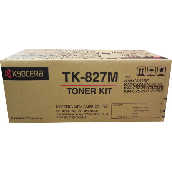 Kyocera (TK-827M) KM-C2520 C2525E C3225 C3225E C3232 C3232E C4035E Magenta Toner Cartridge + Waste Bottle (7000 Yield)