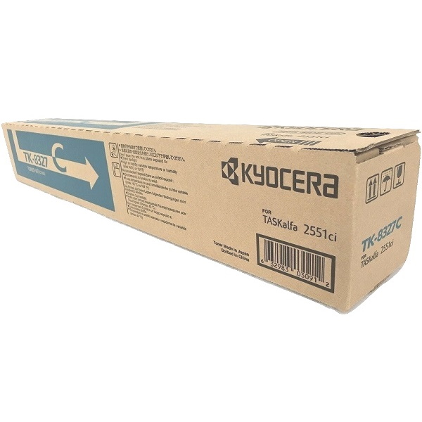 Kyocera (TK-8327C) TASKalfa 2551ci Cyan Toner Cartridge + Waste Toner Container (12000 Yield)
