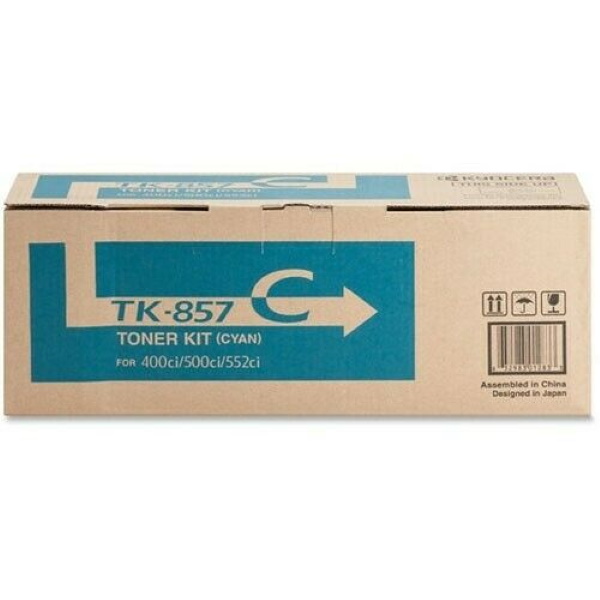 Kyocera (TK-857C) TASKalfa 400ci 500ci 552ci Cyan Toner Cartridge (18000 Yield)
