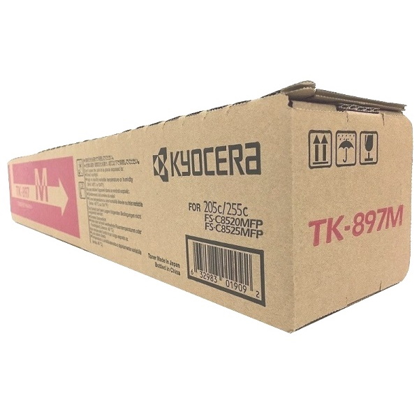 Kyocera (TK-897M) FS-C8520MFP FS-C8525MFP TASKalfa 205c 255c Magenta Toner Cartridge (6000 Yield) (Includes Waste Toner Container)
