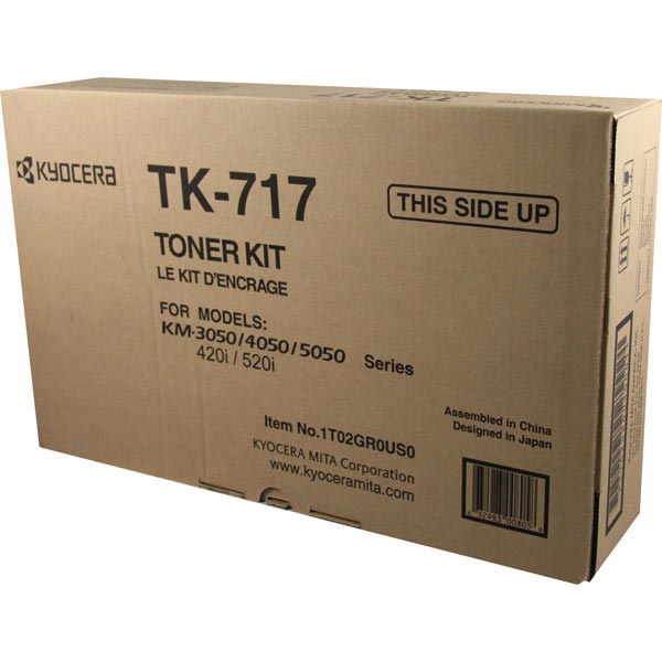 Kyocera (TK-717) KM-3050 4050 5050 TASKalfa 420i 520i Toner Cartridge + 2 Waste Toner Containers (34000 Yield)