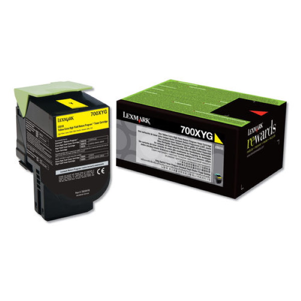 Lexmark (700XYG) CS510 Extra High Yield Yellow Return Program Toner Cartridge for US Government (4,000 Yield) (TAA Compliant Version of 70C1XY0)