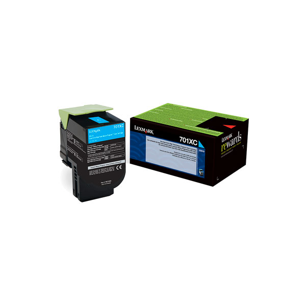 Lexmark (701XC) CS510 Extra High Yield Cyan Return Program Toner Cartridge (4,000 Yield)