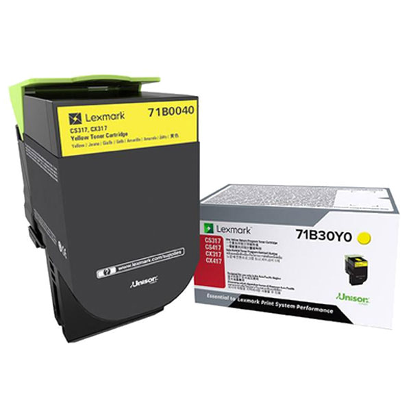 Lexmark CS317, CX317 Yellow Non-Return Program Toner Cartridge (2,300 Yield)