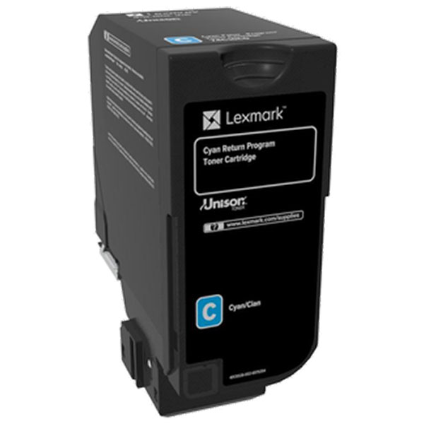 Lexmark CS720, CS725, CX725 Cyan Return Program Toner Cartridge for US Government (3,000 Yield) (TAA Compliant Version of 74C10C0)