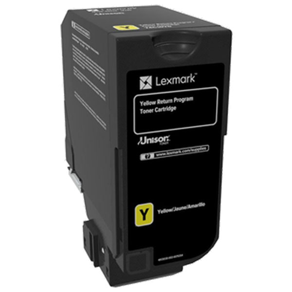 Lexmark CS720, CS725, CX725 Yellow Return Program Toner Cartridge for US Government (3,000 Yield) (TAA Compliant Version of 74C10Y0)