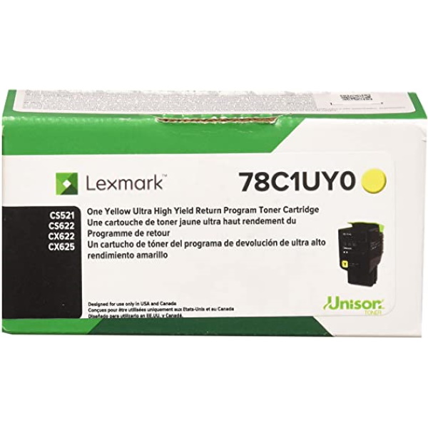 Lexmark CS521dn, CS622de, CX622ade, CX625ade, CX625adhe Ultra High Yield Yellow Return Program Toner Cartridge (7,000 Yield)