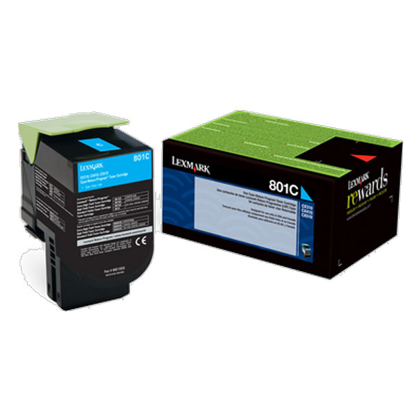 Lexmark CX310, CX410, CX510 Cyan Return Program Toner Cartridge for US Government (1,000 Yield) (TAA Compliant Version of 80C10C0)