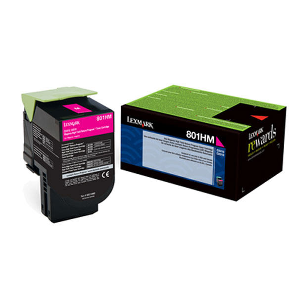 Lexmark CX410, CX510 High Yield Magenta Return Program Toner Cartridge for US Government (3,000 Yield) (TAA Compliant Version of 80C1HM0)