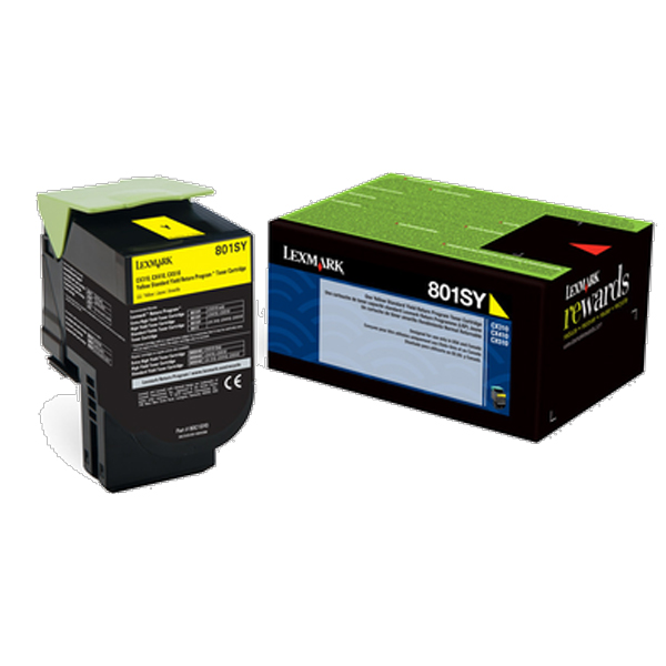 Lexmark CX310, CX410, CX510 Yellow Return Program Toner Cartridge for US Government (2,000 Yield) (TAA Compliant Version of 80C1SY0)