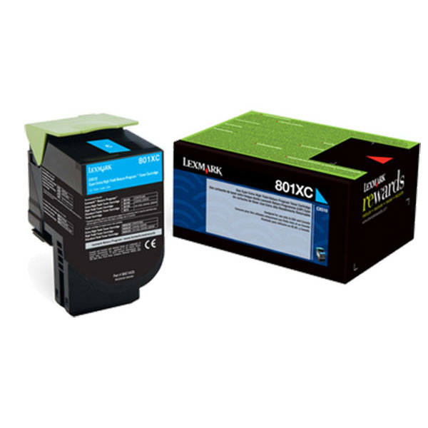 Lexmark CX510 Extra High Yield Cyan Return Program Toner Cartridge for US Government (4,000 Yield) (TAA Compliant Version of 80C1XC0)