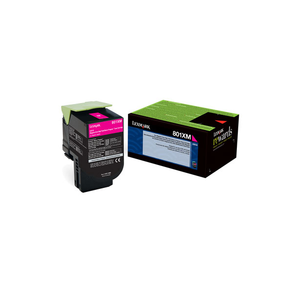 Lexmark (801XM) CX510 Extra High Yield Magenta Return Program Toner Cartridge (4,000 Yield)