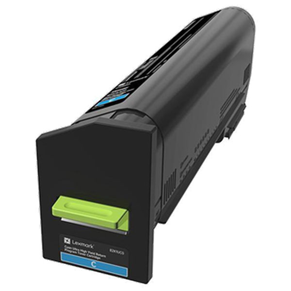 Lexmark CX860 Ultra High Yield Cyan Return Program Toner Cartridge for US Government (55,000 Yield) (TAA Compliant Version of 82K1UC0)
