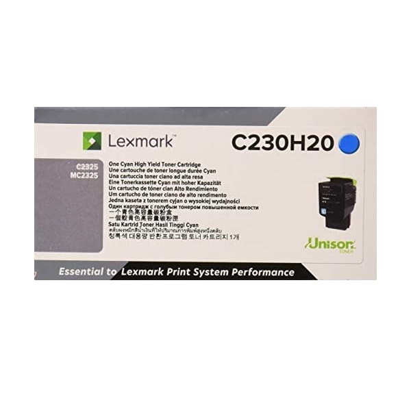 Lexmark C2325, MC2325 High Yield Cyan Non-Return Program Toner Cartridge (2,300 Yield)